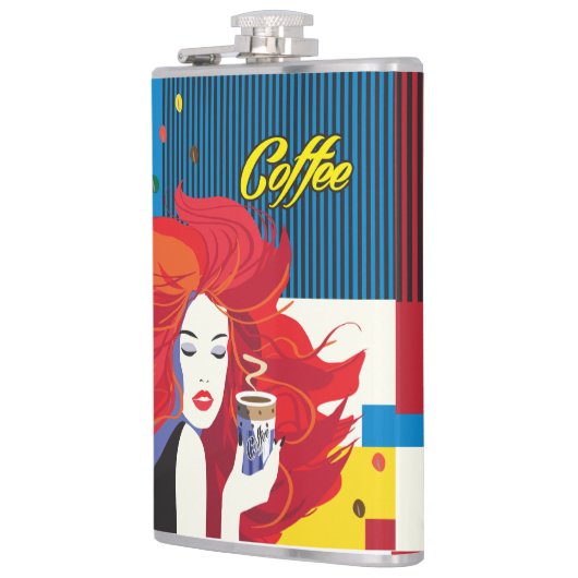 Kaffee Cup Schöne Mode POP-ART Trendy Flachmann (Links)