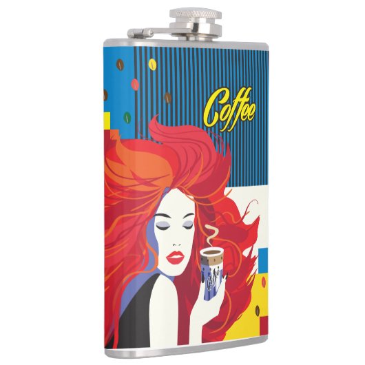 Kaffee Cup Schöne Mode POP-ART Trendy Flachmann (Rechts)