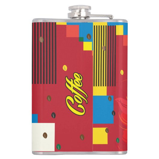 Kaffee Cup Schöne Mode POP-ART Trendy Flachmann (Rückseite)