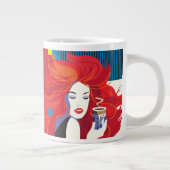 Kaffee Cup Schöne Mode POP-ART Trendy Jumbo-Tasse (Rechts)