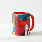 Kaffee Cup Schöne Mode POP-ART Trendy Tasse (VorderseiteRechts)