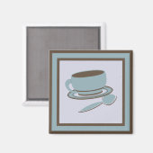 Kaffee-Cup & Spoon Magnet (Vorderseite/Rückseite)
