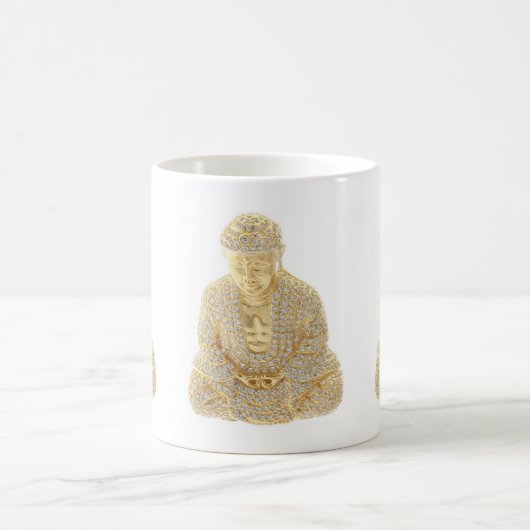 Kaffee Cup Tasse Gold Kristall Asiatischer Buddha (Mittel)