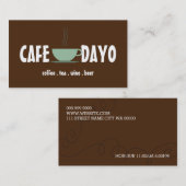 Kaffee Cup Tee Shop Bier Café Visitenkarte (Vorne/Hinten)