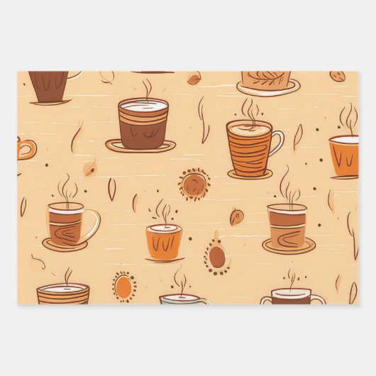 Kaffee-Cup Thema Umschlagpapier Geschenkpapier Set (Vorderseite 3)