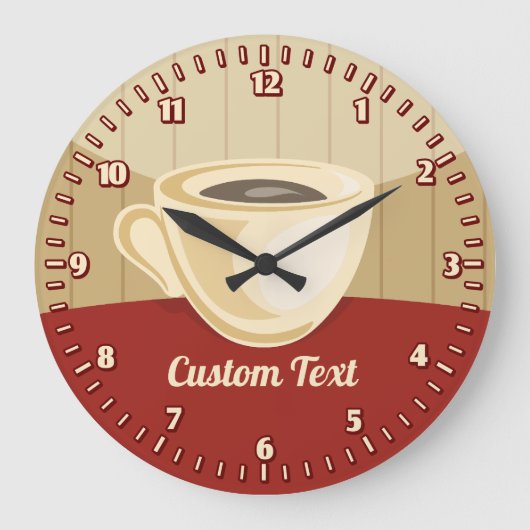 Kaffee-Cup-Uhr Große Wanduhr (Vorderseite)