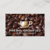 Kaffee-Cup und Bohnen | Barista Visitenkarte (Vorderseite)