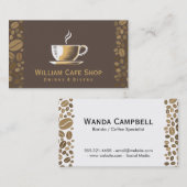 Kaffee-Cup und Bohnen Visitenkarte (Vorne/Hinten)