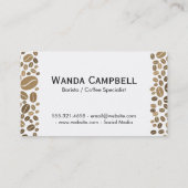 Kaffee-Cup und Bohnen Visitenkarte (Rückseite)