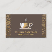 Kaffee-Cup und Bohnen Visitenkarte (Vorderseite)