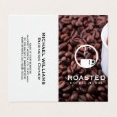 Kaffee-Cup und Bohnen Visitenkarten (Außenseite Aufgefaltet)