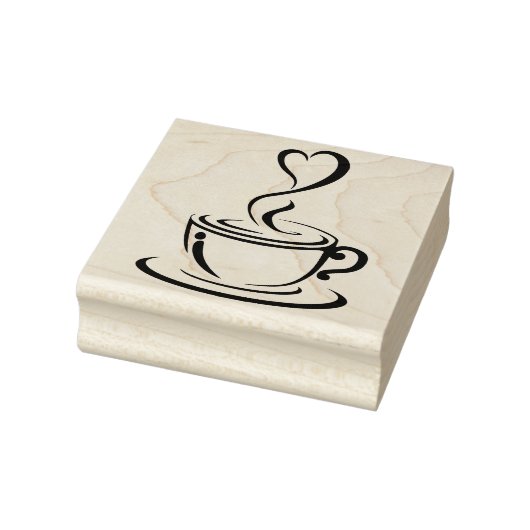 Kaffee-Cup und Herz Gummistempel (Stempel)