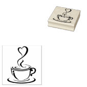 Kaffee-Cup und Herz Gummistempel (Stempel)