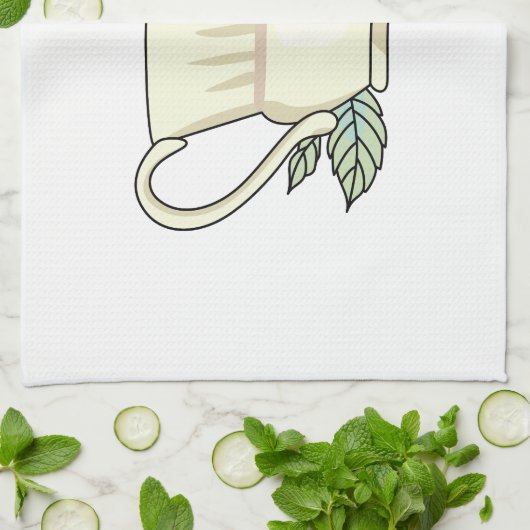 Kaffee-Cup und Rose Geschirrtuch (Gefaltet)