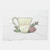 Kaffee-Cup und Rose Geschirrtuch (Horizontal)