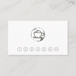 Kaffee-Cup und Stack-Lochkarte Visitenkarte