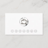 Kaffee-Cup und Stack-Lochkarte Visitenkarte (Vorderseite)