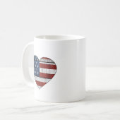Kaffee Cup: USA Flag Herz Kaffeetasse (Vorderseite Links)