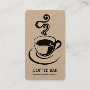 Kaffee Cup Vertikal - Schwarz auf Weiß (Gold) Visitenkarte