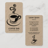 Kaffee Cup Vertikal - Schwarz auf Weiß (Gold) Visitenkarte (Vorne/Hinten)