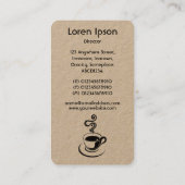 Kaffee Cup Vertikal - Schwarz auf Weiß (Gold) Visitenkarte (Rückseite)