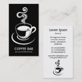 Kaffee Cup Vertikal - Weiß auf Schwarz Visitenkarte (Vorne/Hinten)