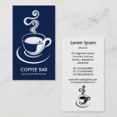 Kaffee Cup Vertikal - Weiß und Dunkelblau 001744 Visitenkarte (Vorne/Hinten)