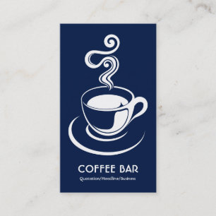 Kaffee Cup Vertikal - Weiß und Dunkelblau 001744 Visitenkarte