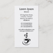Kaffee Cup Vertikal - Weiß und Dunkelgrün 02481c Visitenkarte (Rückseite)