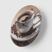 Kaffee-Cup Wall Clock - Espresso Time Decor Runde Wanduhr (Winkel)