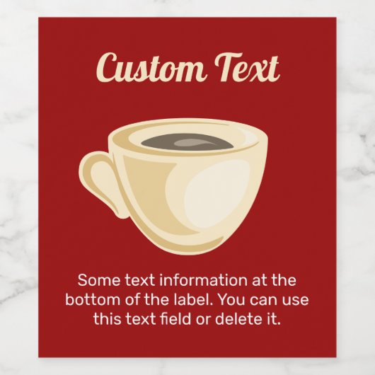 Kaffee-Cup-Weinetikett Weinetikett (Einzelnes Label)