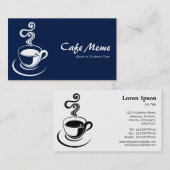 Kaffee-Cup - Weiß und Dunkelblau 001744 Visitenkarte (Vorne/Hinten)