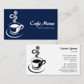 Kaffee-Cup - Weiß und Dunkelblau 001744 Visitenkarte (Vorne/Hinten)