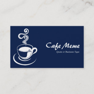 Kaffee Cup - Weiß und Dunkelblau 001744 Visitenkarte