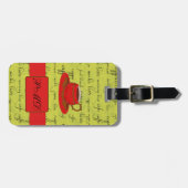 Kaffee Cup & WordLime Green & Red Mit Monogramm Gepäckanhänger (Vorderseite horizontal)