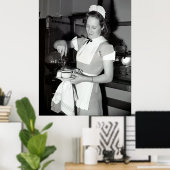 KAFFEE-CUP zum Abendessen in den 40er Jahren Poster (Heimbüro)