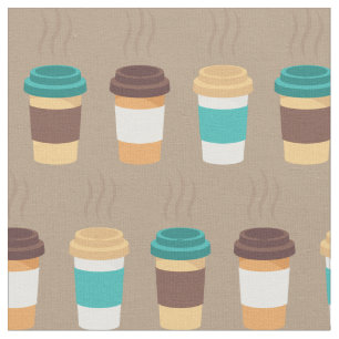 Kaffee Cups Barista Niedliches Café Food Getränke Stoff