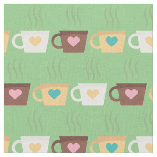 Kaffee Cups Barista Niedliches Café Food Getränke Stoff