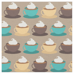 Kaffee Cups Barista Niedliches Café Food Getränke Stoff