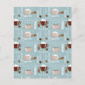 Kaffee Cups Blaue vertikale Linien Koffein Körner Flyer (Hinten)