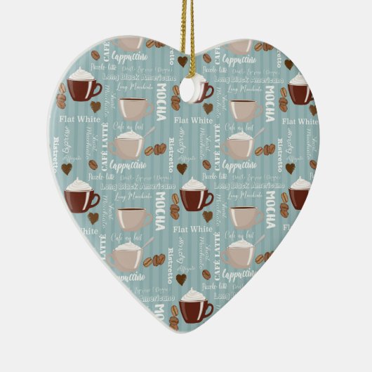 Kaffee Cups Blaue vertikale Linien Koffein Körner Keramik Ornament (Rechts)