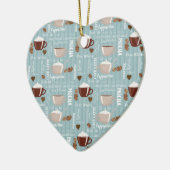 Kaffee Cups Blaue vertikale Linien Koffein Körner Keramik Ornament (Links)