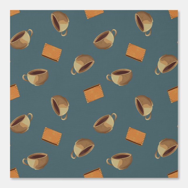 Kaffee Cups & Chocolate Biscuits Cafeteria Küche Tapete (Vorderseite)