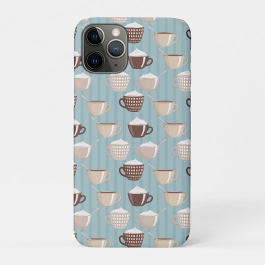 Kaffee Cups Creme Blue Vertical Lines Koffein Case-Mate iPhone Hülle (Rückseite)