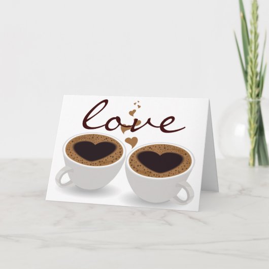 Kaffee Cups - Herzchen und Liebe Karte (Vorderseite)