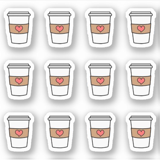 Kaffee Cups Kaffeepause Erinnerung Bujo Planner Aufkleber (Vorderseite)