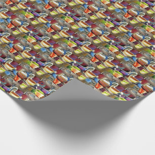 Kaffee Cups Lila Abstraktes Wasserfarbmuster Geschenkpapier
