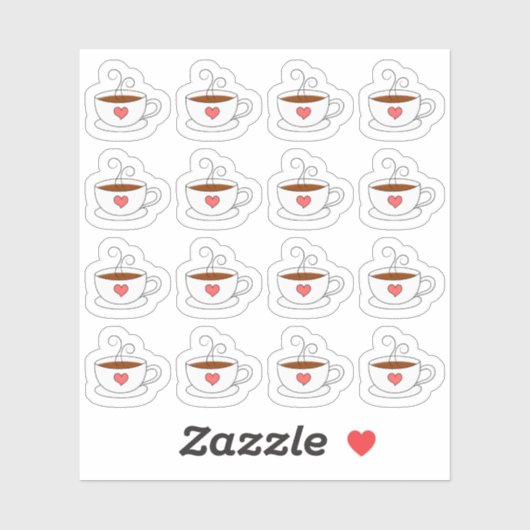 Kaffee Cups Mini Doodle Bujo Kalender Planer Aufkleber (Blatt)