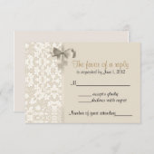 Kaffee Damask RSVP-Karten RSVP Karte (Vorne/Hinten)