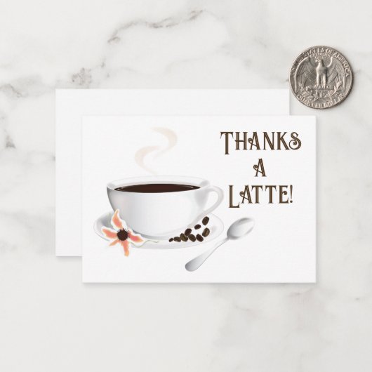 Kaffee Danke Mitteilungskarte (Vorderseite/Rückseite Beispiel)